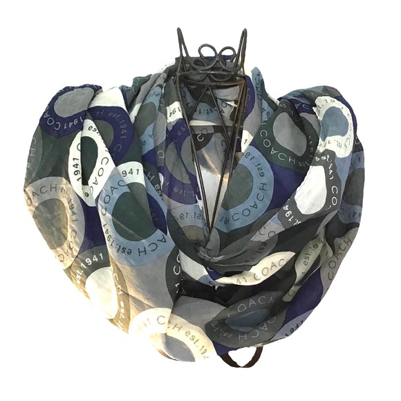 Coach Accessories - Coach Signature Blue/Gray Scarf